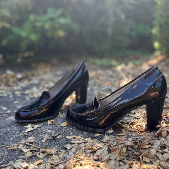 Michael Kors patent leather loafers block heels - Picture 8 of 9